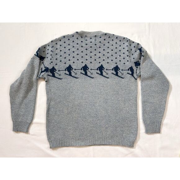 Vintage Jersild Ski Sweater Blue Mens L Skiers 70s Retro Orlon Acrylic Wisconsin - Picture 4 of 10